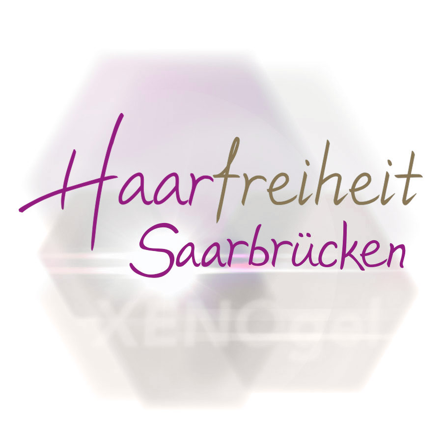 Haarfreiheit Logo Saarbrücken mit dem XENOgel Technology Logo im Hintergrund